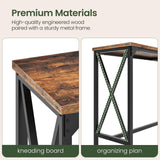 CHOEZON 70.9'' Bar Table, Kitchen Dining Table with Power Outlet and Footrest, Industrial Style, for Pub, Living Room, Rustic Brown and Black TBT08UBF CHOEZON