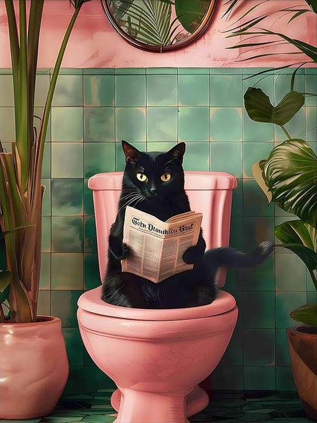 ARPADAMO Diamond Art Kits for Adults,5D Cat Diamond Painting DIY Black Cat Diamond Art Diamond Painting Kits for Adult,Round Full Drill Diamonds, Diamond Art Kits for Home Decor-12x16inch ARPADAMO