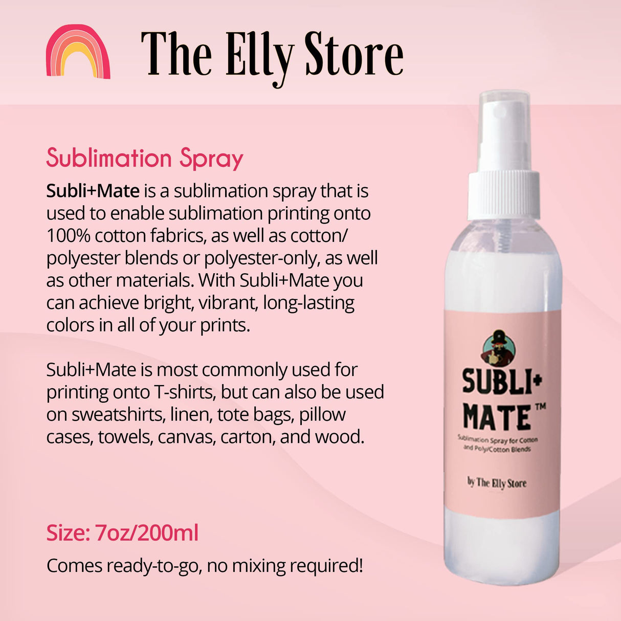 Subli+Mate Sublimation Spray for Cotton and Cotton/Polyester Blends. Combo Pack Subli+ Mate