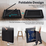 Queensell Folding Game Table with Double Sided Mat, Foldable Board Game Table for Mahjong, Domino, Poker, Puzzle, Card - 35 x 35 x 27 Inches with Storage Bag Queensell