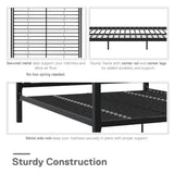 DHP Remna Metal Canopy Platform Bed Frame with Headboard, Queen. Black DHP