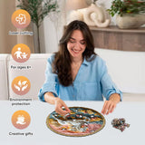 Wooden Puzzle for Adults 500 Piece - 3D Vision Effect Galloping White Horse Wooden Puzzle Unique Shape Advanced Wooden Jigsaw Puzzle, Wood Puzzles, Challenge Wooden Jigsaw Puzzle(16.3 x 16.5 in) Qiuenisray