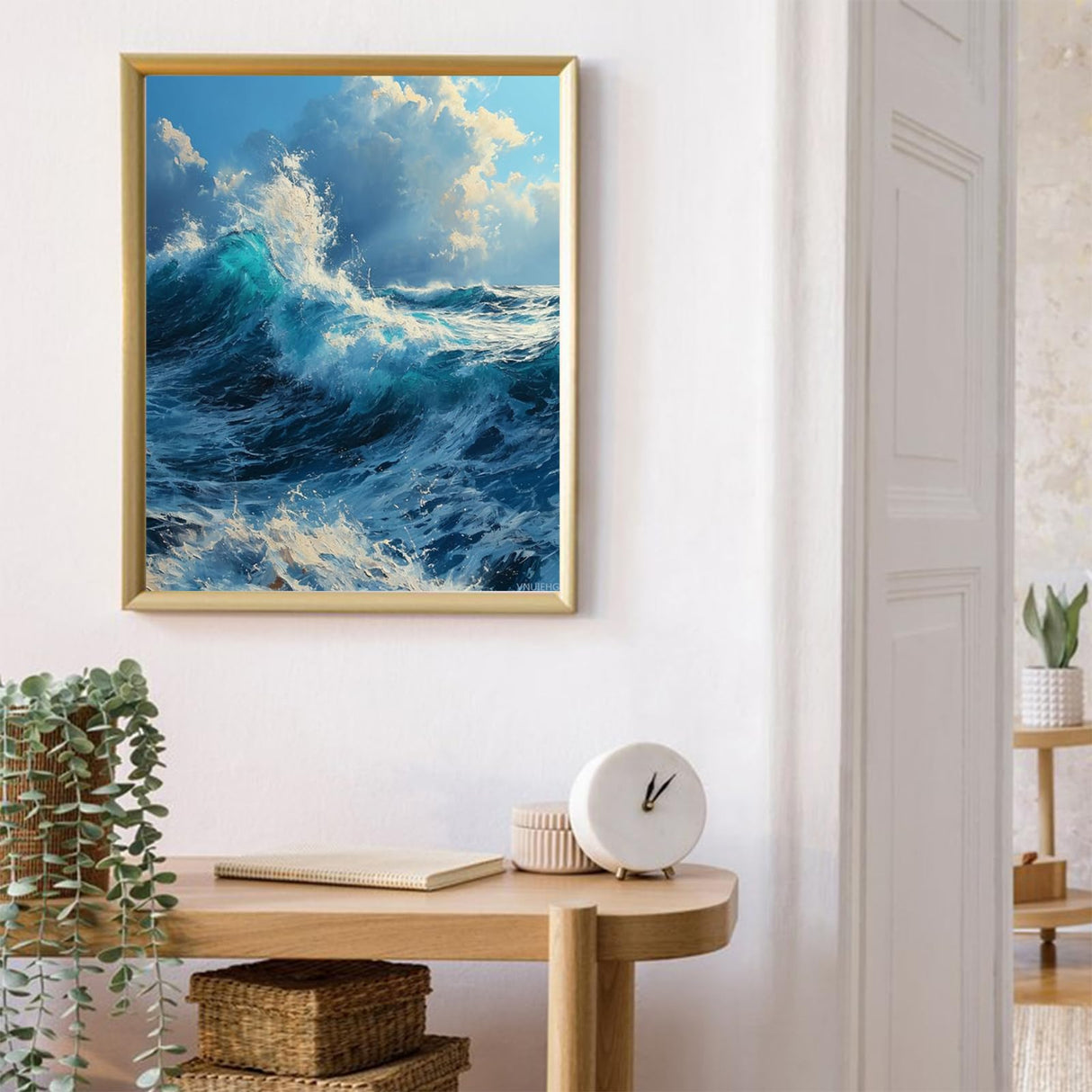 VNUIEHG DIY Paint by Numbers for Adults Beginner, Majestic Ocean Waves, Paint by Numbers Kit Painting by Numbers for Adults, 16" x 20" VNUIEHG