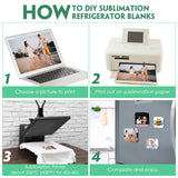 Xuhal 60 Pcs Sublimation Magnet Blanks Sublimation Blank Refrigerator Magnets Products for Kitchen Microwave Oven Office Decor, with 30 Pcs Square Blanks and 30 Pcs Fridge Magnets, 3 Sizes Xuhal