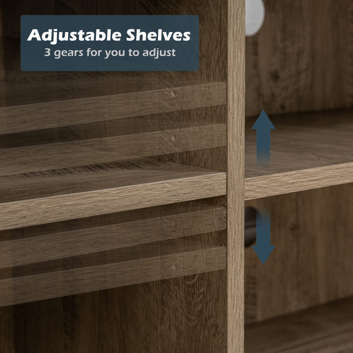 GAZHOME Farmhouse TV Stand with Sliding Barn Doors, Media Entertainment Center Console Table for TVs up to 65”,2-Tier Large Storage Cabinets,Rustic TV Stand for Living Room Bedroom,Light Grey GAZHOME