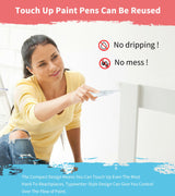 Fillable Touch Up Paint Pen Brush, 3 Pcs Paint Pen for Wall Touch Up, Refillable Paint Pens for Walls, Wood Floors, Cabinets, Windows, Doors (6 Pcs(Pack of 1)) YULOFMVE