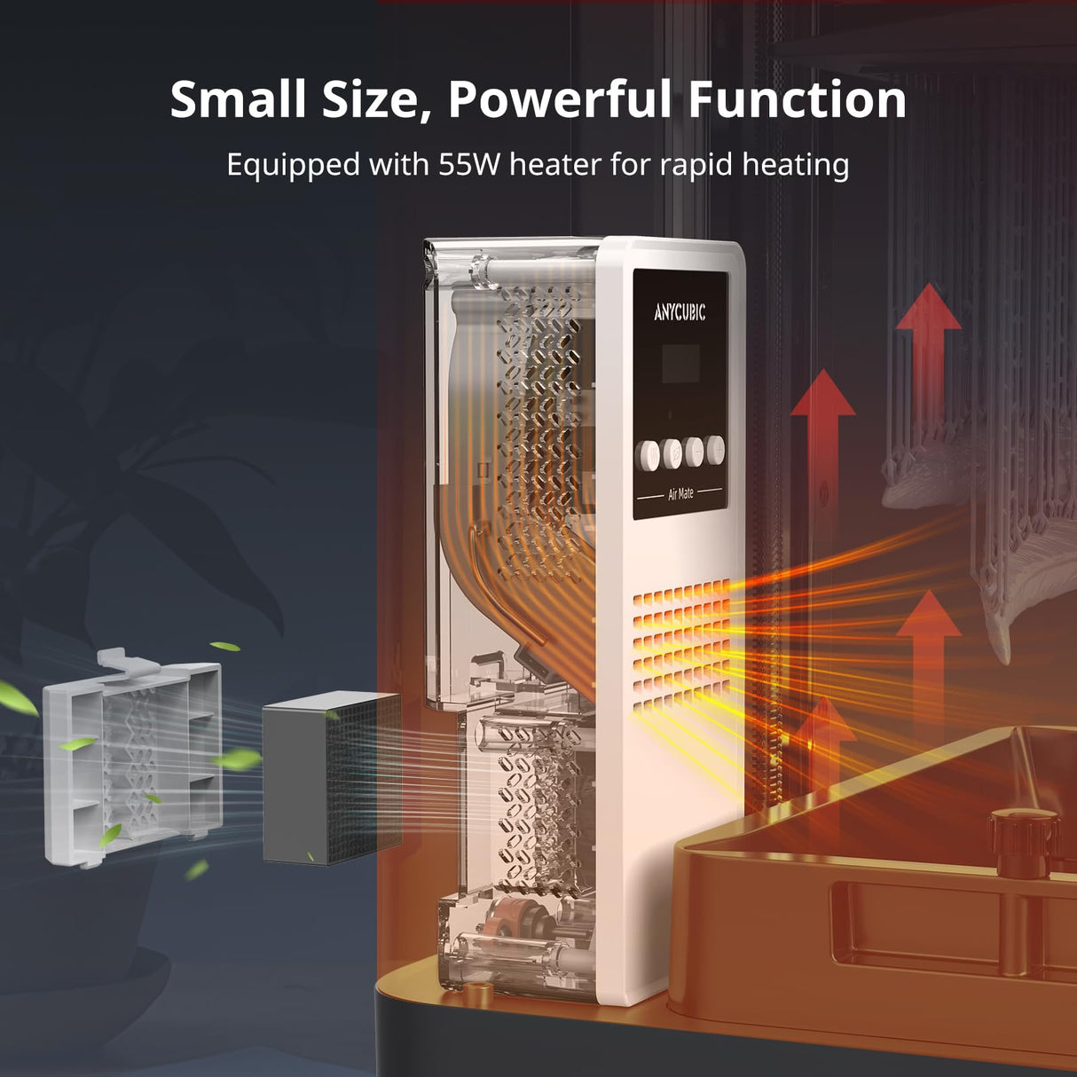 ANYCUBIC Mini Purifier & Heater, Pre-heatable Temperature Controller for Most LCD/SLA/MSLA Resin 3D Printers, Orginal Accessory Replacment for Photon Mono M5s Pro/M5s/M5/M7 ANYCUBIC