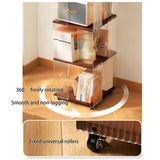 5 Tier Rotating Bookshelf, Clear Bookcase, Modern Storage Organizer Book Case for Bedroom Living Room Home Office, 360 Display Spinning Bookshelf Floor Standing Book Shelf (5 Tier - Natural) ZHUMUJIAJU