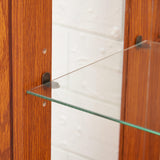 CKEASEAN Curio Cabinet 47" H Vintage Glass Display Cabinet with 3-Tier Adjustable Glass Shelves, Acrylic Mirrored Back Pane, Light Blub Included, China Cabinet for Living Room (Dark Oak) CKEASEAN