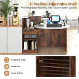 Tangkula Reception Desk, Front Counter Desk with Lockable Drawers, L Shaped Retail Counter with Oval Desktop, Checkout Computer Workstation for Salon Lobby Home Office Tangkula