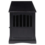 Casual Home Wooden Indoor Dog Crate House Kennel End Table Night Stand Furniture with Lockable Latch for Small to Medium Pets, Black Casual Home