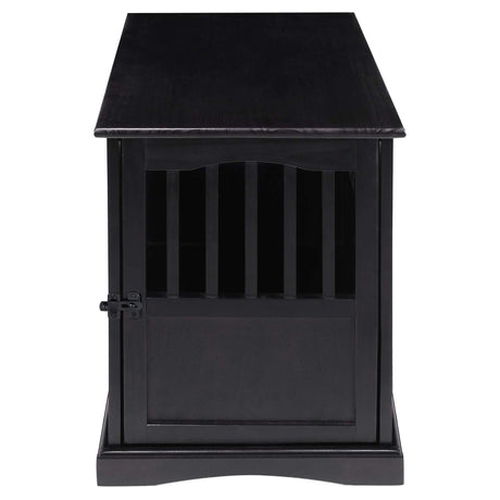 Casual Home Wooden Indoor Dog Crate House Kennel End Table Night Stand Furniture with Lockable Latch for Small to Medium Pets, Black Casual Home