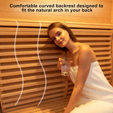 ZONEMEL Wooden Steam Sauna Room, 2 Person Canadian Hemlock Luxurious Indoor Sauna with 3 KW Harvia Stove Heater, Bluetooth Speaker, Sauna Stone, Wooden Bucket, Scoop, Reading Light, Hourglass ZONEMEL