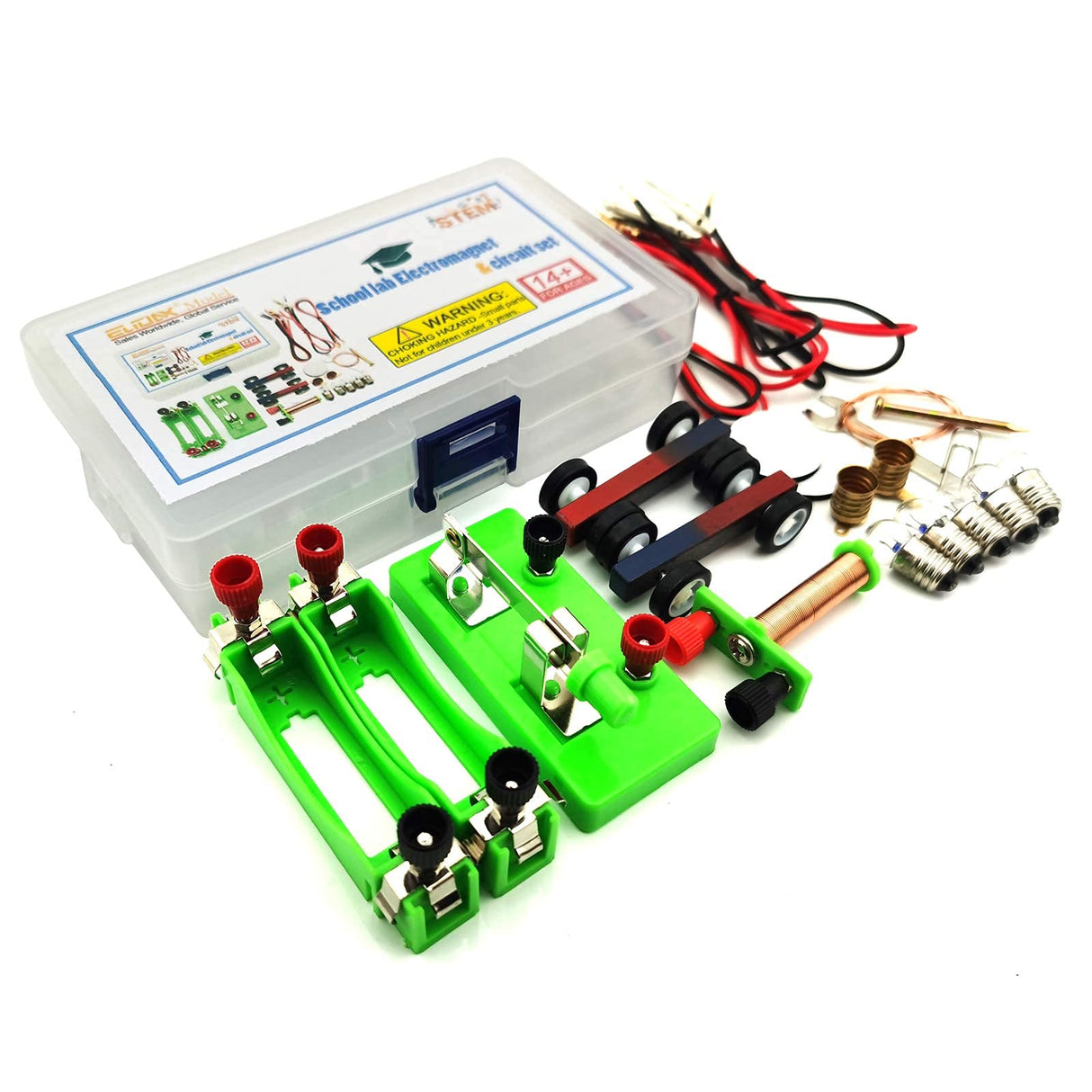 EUDAX DIY Physics Experiment Model Kit Electromagnetic Materials Electromagnet and Basic Electricity Discovery Circuit for School Lab Creative Educational Science Projects Teaching Equipment EUDAX