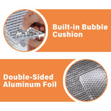 VUAOHIY Double Reflective Insulation Roll, 47''X15' Double-Sided Aluminum Bubble Insulation Roll, Rv Window and Window Insulation for Winter and Summer, Garage Door, Roof, Car VUAOHIY