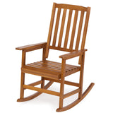 Mederlo Acacia Wood Outdoor Rocking Chiar, Patio Rocker for Front Porch, Deck, Indoor Mederlo