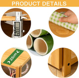 idhhco 5-Tier Display Cabinet with Acrylic Doors, 67” Transparent Bamboo Curio Display Case for Figures, Display Shelves for Collectibles & Kids Bookcase for Home, Office, Playroom, Living Room idhhco