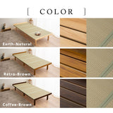 EMOOR Earth-Natural Wood Slatted & Tatami Twin Bed Frame with Adjustable Heights for Japanese Futon Mattress EMOOR