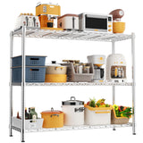 MODCART Storage Shelves, 48" L x 20" W x 47" H Heavy Duty Garage Wire Shelving Unit Loads 1200LBS, 3-Tier Adjustable Metal Industrial Utility Shelf Rack for Kitchen, Laundry Room, Basement MODCART