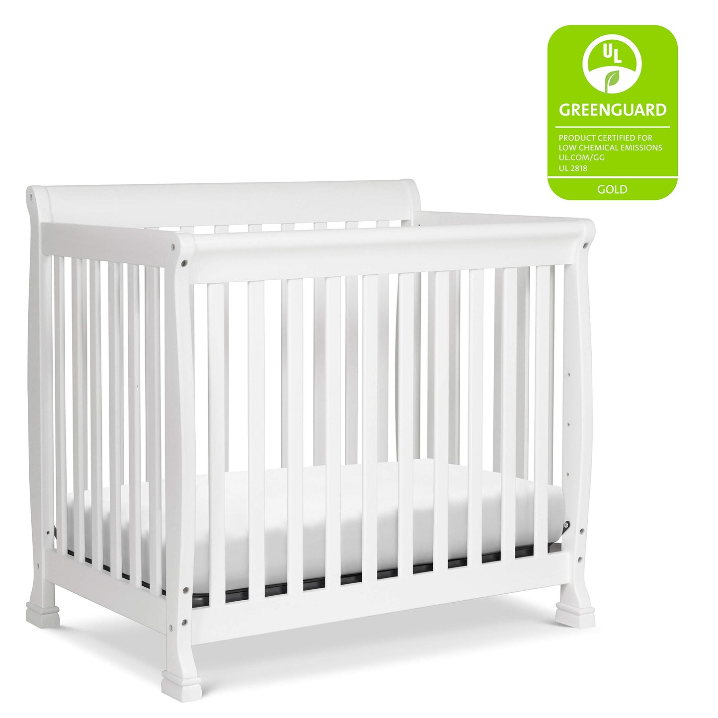 DaVinci Kalani 4-in-1 Convertible Mini Crib in White | Greenguard Gold Certified