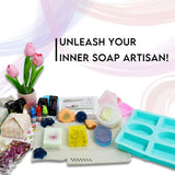 EDSRDRUS Soap Making Kit for Adults & Kids - Soap Making Supplies with 2lbs Glycerin Soap Base, Silicone Molds, Dried Petals, Fragrance Oils, Pigments & More - Fun, Easy, Creative DIY Craft Kits EDSRDRUS