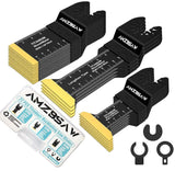 AMZBSAW 22PCS Titanium Oscillating Multitool Blades Metal Cutting, Universal Saw Blades for Metal Nails Hard Material and Wood Plastic, Multi Tool Blades Kits Fit Dewalt Bosch Milwaukee Ryobi AMZBSAW