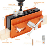 Omninmo Self Centering Doweling Jig, Adjustable Width Dowel Jig Kit for Straight Holes, Biscuit Joiner Set with 3 Drill Bits, 6 Drill Guide Bushings, 30 Wooden Dowels Omninmo