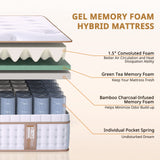 BedStory 14" Hybrid Twin Mattress in a Box, Gel Memory Foam Mattress with Pocket Spring, Medium Firm Mattress with Dual Brim Design for Support&Pressure Relieving&Motion Isolated Sleep, Made in USA BedStory