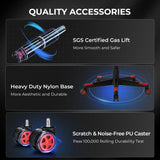 GTPLAYER Gaming Chair with Footrest, Big and Tall Game Chair 350lb Racing Style Computer Chair, Ergonomic Executive Office Chair High Back with Lumbar Support and Recliner, Red GTPLAYER