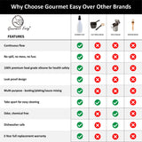 Silicone Basting Brush for Cooking - Oil Dispenser with Brush, All in One Oil Brush for Cooking, BBQ Brush, BBQ Mop- Smoker Accessories Gifts for Men - Sauce Brush for Cooking- Grilling Tools (Black) Gourmet Easy