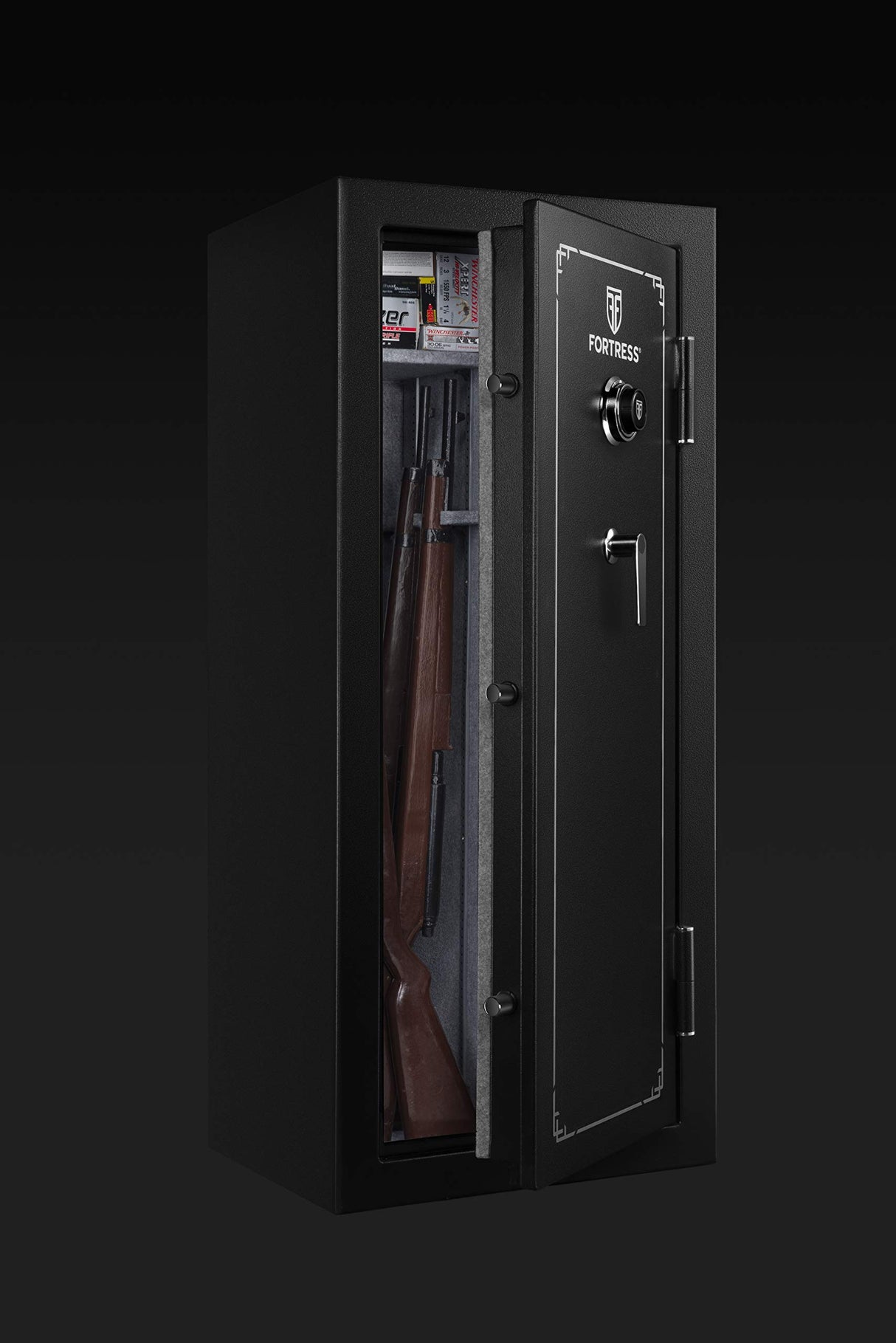 Fortress 24-Gun Fireproof Safe with Combination Lock, Black FORTRESS