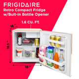 FRIGIDAIRE Coral EFR176- AMZ Retro Mini Refrigerator-Energy Saving-Adjustable Thermostat Control-Side Mounted Bottle Opener-Ideal for for Dorm, Office, RV, Garage, Apartment 1.6 Cubic Feet Frigidaire