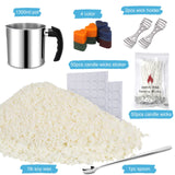 DINGPAI Candle Making Supplies, Complete Soy Candle Making Set Including Candle Make Pouring Pot, Candle Wicks, Wicks Sticker, 3-Hole Candle Wicks Holder, Natural Soy Wax and Spoon DINGPAI