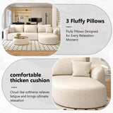 Settab 111" Modular Sectional Couches Luxury Modern Curved Back Sofa,Minimalist Comfy L-Shape Boneless Cloud Couch for Living Room Apartment,(Right Facing Chaise,White) Settab