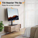 Perlegear TV Stand Mount, Universal Swivel TV Stand for 32–65 Inch LCD/LED/OLED TVs up to 88 lbs, TV Legs with Tempered Glass Base, Height Adjustable TV Base Stand with Tilt, Max VESA 400x400mm Perlegear