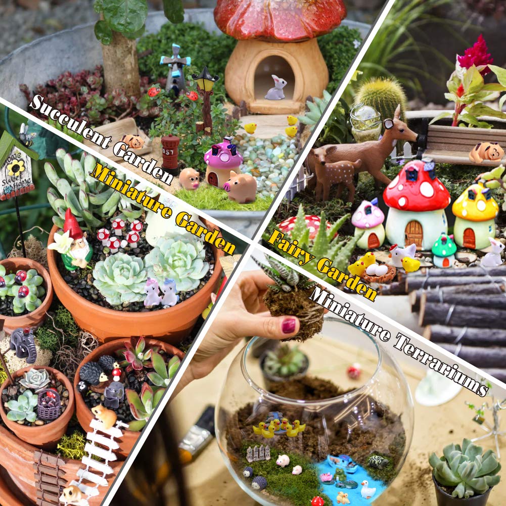 Dracarys Selected 100 Pcs Fairy Garden Accessories, Mini Resin Animals, Miniature Figurines, Micro Landscape Ornaments Kit, Garden DIY Animals, Environmental Resin, Forest Encounters Dracarys