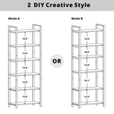 IRONCK Vintage Industrial 6-Tier Ladder Bookshelf - Durable Display Shelf for Home or Office IRONCK