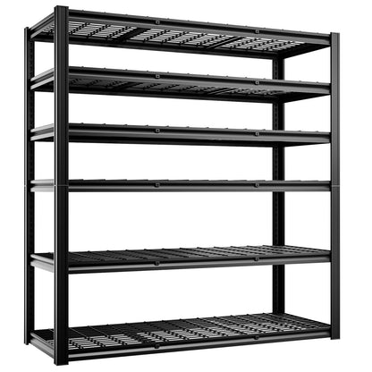 CYNNDA 6-Tier 55" W x 24" D x 84" H Industrial Shelving Heavy Duty Garage Storage Metal Shelves Adjustable 3500LBS Warehouse Garage Basement Commercial Shelf