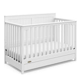 Graco Hadley 5-in-1 Convertible Crib with Drawer (White) – GREENGUARD Gold Certified, Crib with Drawer Combo, Full-Size Nursery Storage Drawer, Converts to Toddler Bed, Daybed Graco