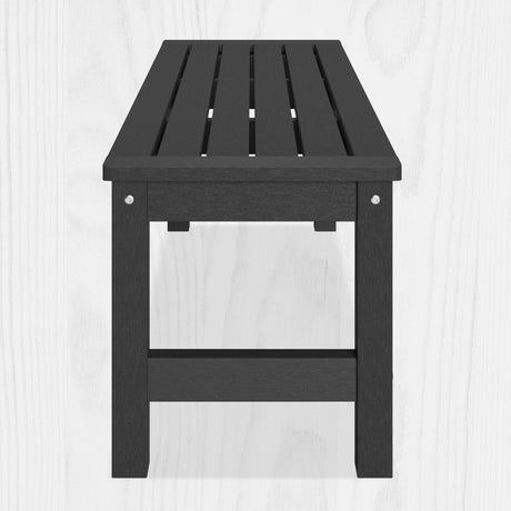 ACUEL 48" HDPE Outdoor Bench, All-Weather & Fade-Resistant 2-Person Garden Bench, Low Maintenance Patio Bench for Garden, Porch & Patio,Black ACUEL