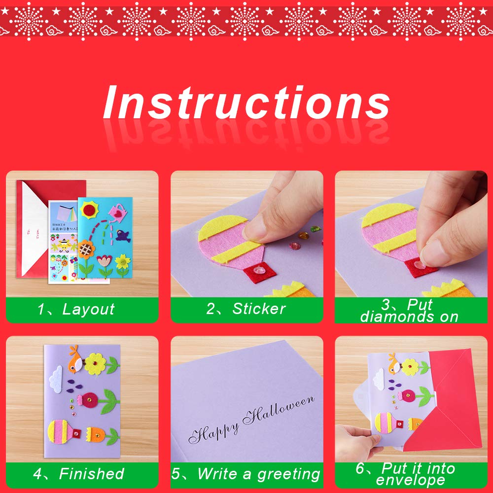 Hicdaw Kids Greeting Card Making Kit, 9Pcs Card Making Kits for Kids Thank You Card Kit DIY Handmade Card Making Supplies Art Crafts Crafty Set Teacher's Day Gifts Hicdaw