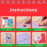 Hicdaw Kids Greeting Card Making Kit, 9Pcs Card Making Kits for Kids Thank You Card Kit DIY Handmade Card Making Supplies Art Crafts Crafty Set Teacher's Day Gifts Hicdaw