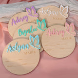 Personalized Butterfly 3D Name Sign for Hospital,Custom Wooden Baby Name Announcement Sign And Footprint Sign for Photo Prop Baby Shower Nursery Gift HZGUEOSTB