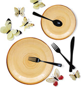 175Pcs Wood Grain Party Supplies Rustic Wood Slice Party Set 9"& 7"Wood Plates Napkins Cup Knives Forks Spoons for Camp Fire Camping Woodland Animal Lumberjack Baby Shower Birthday Party Decor Serve25 HSPAIDYP