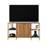 Sauder International Lux Modern Credenza, for TVs up to 65", Sindoori Mango Sauder