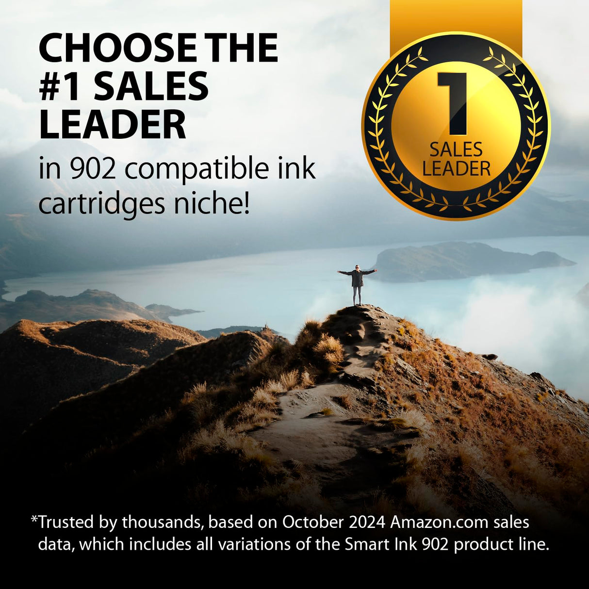 Smart Ink Compatible Ink Cartridge Replacement for HP 902 XL 902XL (4 Combo Pack) to use with Officejet Pro 6978 6968 6974 6975 6960 Officejet 6951 6954 6956 6958 Printers Smart Ink