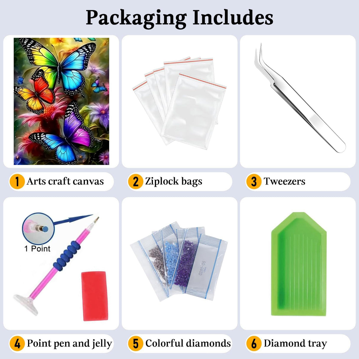 JAKI Butterfly Diamond Painting Kits for Adults Beginners-Butterfly Diamond Art Kit for Adults,5D DIY Gem Art Kits for Gift Home Wall Decor(12x16inch) JAKI