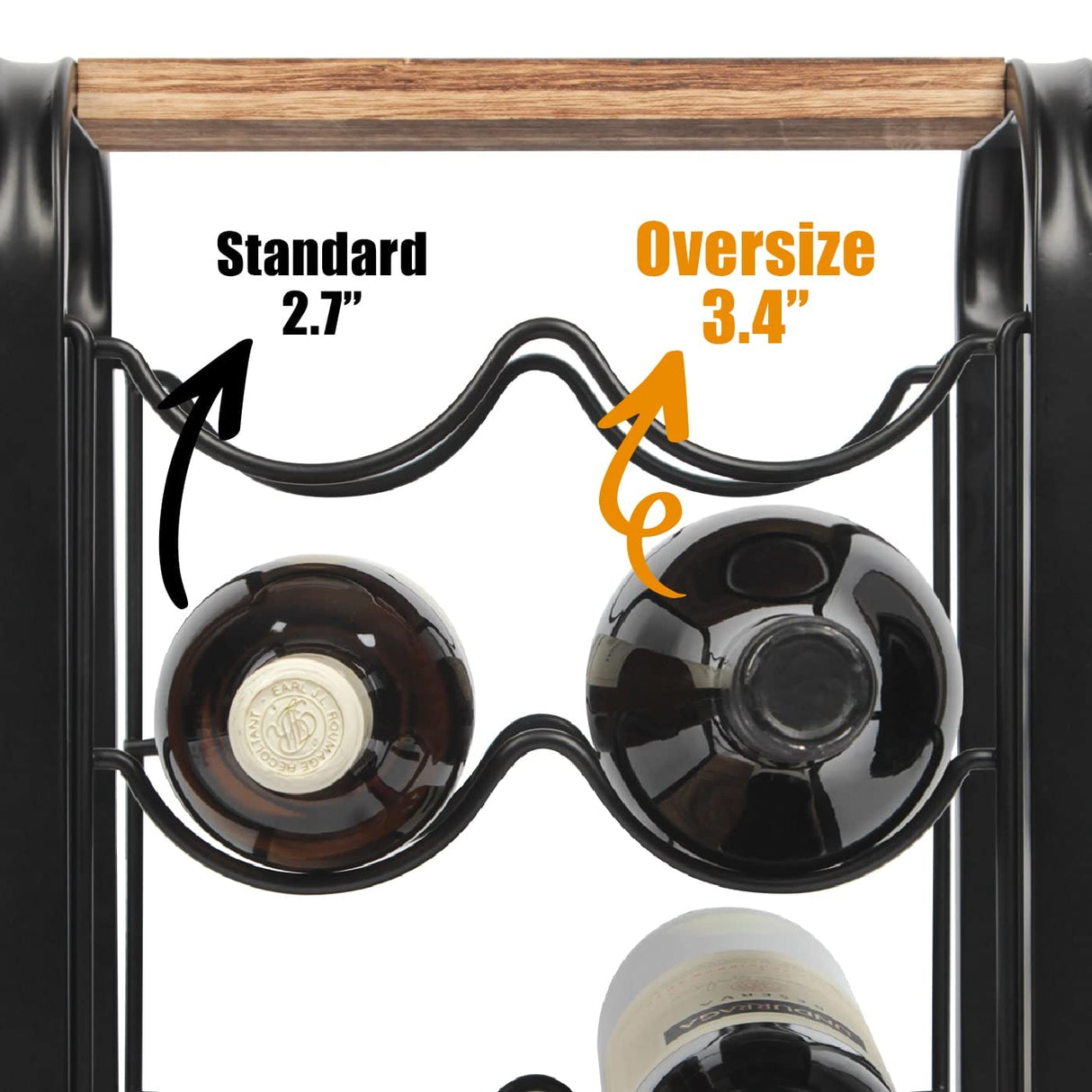 J JACKCUBE DESIGN Rustic Wood 6 Bottles Wine Rack for Countertop, 3 Tier Free Standing Wine Bottle Holder Stand Storage Organizer for Home Decor Bar, Cellar, Pantry, Cabinet- MK652A J JACKCUBE DESIGN