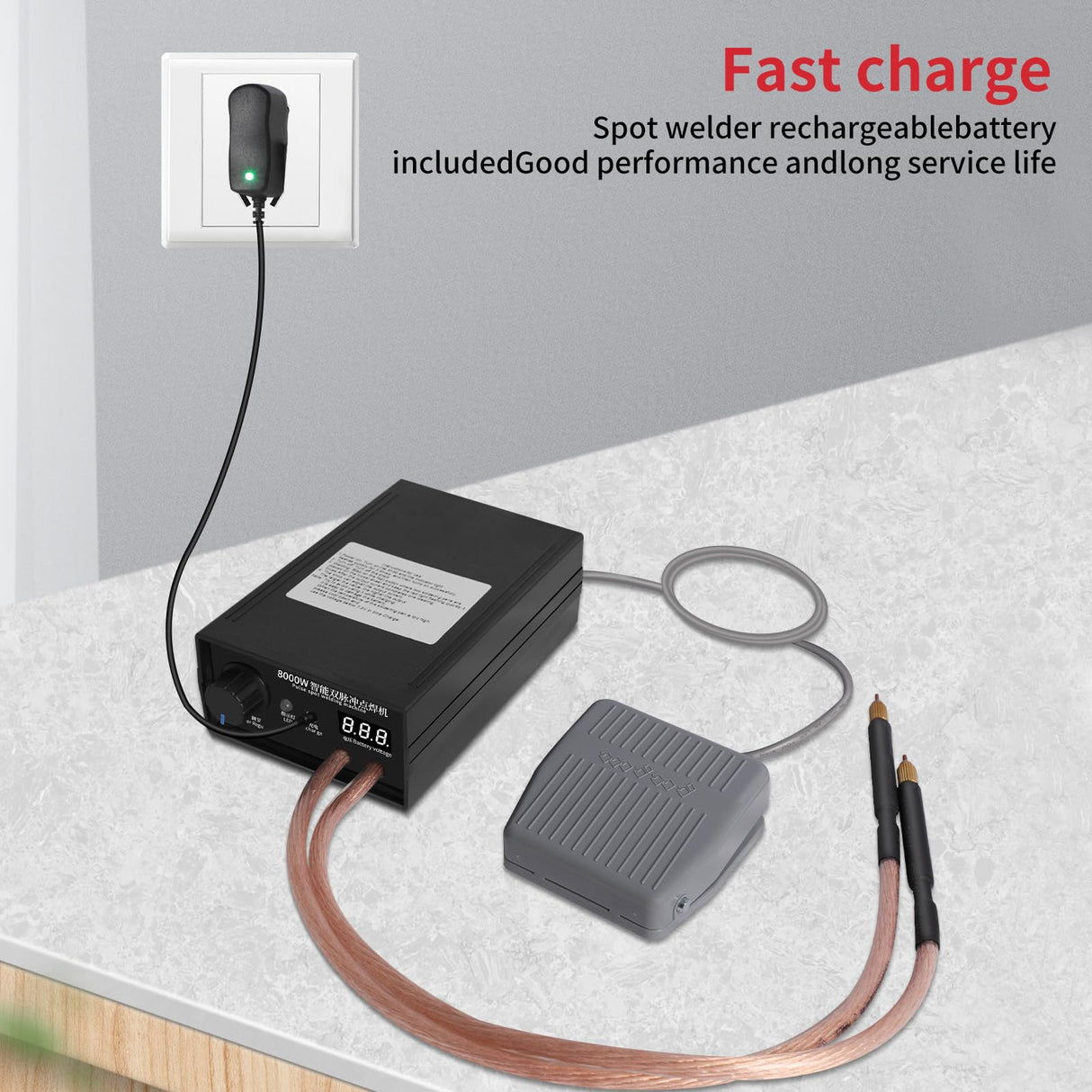 8000W Spot Welder,Handheld Spot Welder,Portable Spot Welder Machine DIY Kit,High Power Handheld Spot Welding Machine,with nickel strip and spot welding pen,for 18650 Battery Pack Welding Tools Docreate