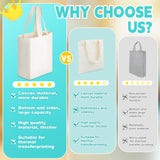 Amylove 24 Pcs Mini Tote Bag Sublimation Blank Canvas Tote Bags Reusable Grocery Bags DIY Sack Goody Bag for Christmas Party Event Bag(8 x 10 x 4 Inch,Natural Color) Amylove